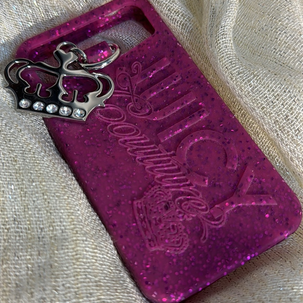 JUCY COUTURE IPhone 4/4S Glitter Case with Crown Charm
